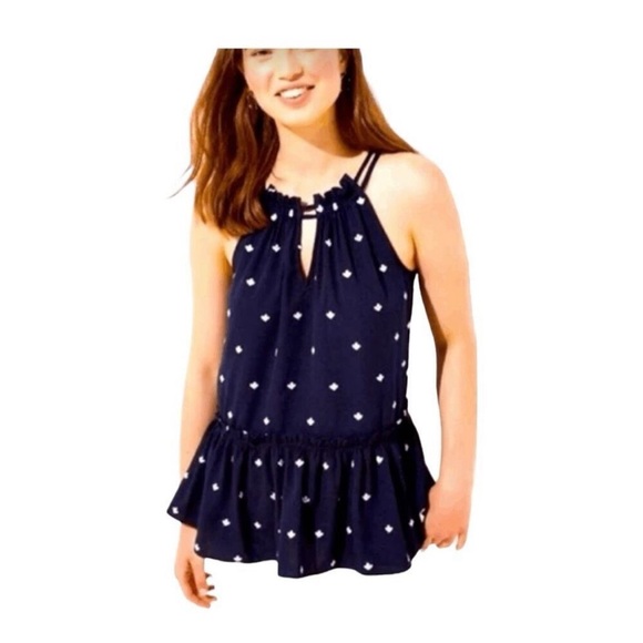 Loft Peplum Style Navy Blue Tank (Size XS) - Picture 1 of 3